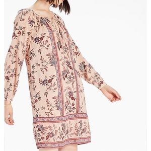 Lucky Brand Pink Floral Boho Peasant Shift Dress